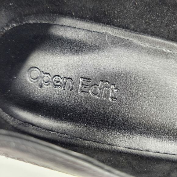 Open Edit Daria Black Mesh Pumps Pointed Toe Heels Shoes Size 9.5 - Picture 4 of 6